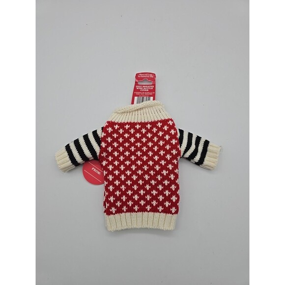 Merry Moments Ugly Sweater Wine Bottle Cover Rudolph the Red Nose Reindeer - Picture 2 of 6